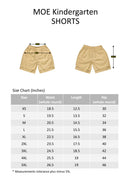MOE Kindergarten Shorts Sizing chart